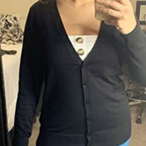 Amazon Essentials Black V-neck Cardigan Sweater